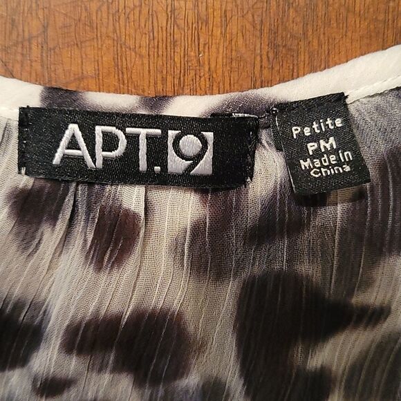 3/$30 APT 9 Chiffon Leopard Square Neck Short Sleeve Ruffle Blouson Blouse - Picture 5 of 9